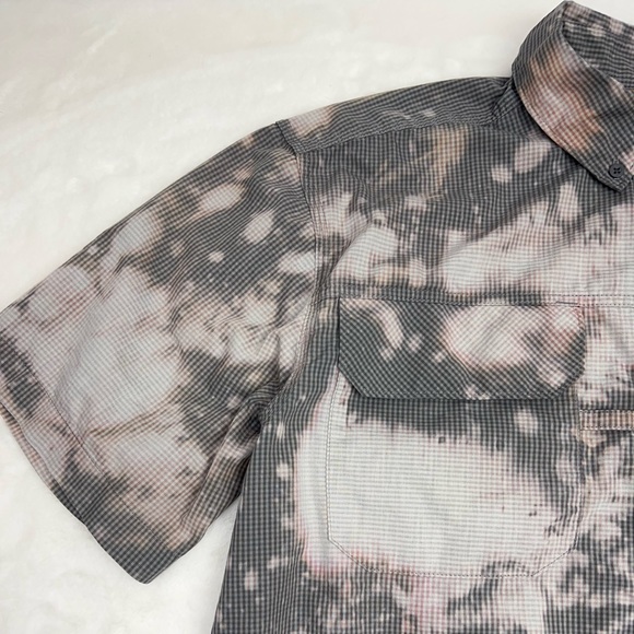 Carhartt Button Shirt Large Collared Plaid Bleached Custom Force Relaxed Fit - Picture 4 of 6